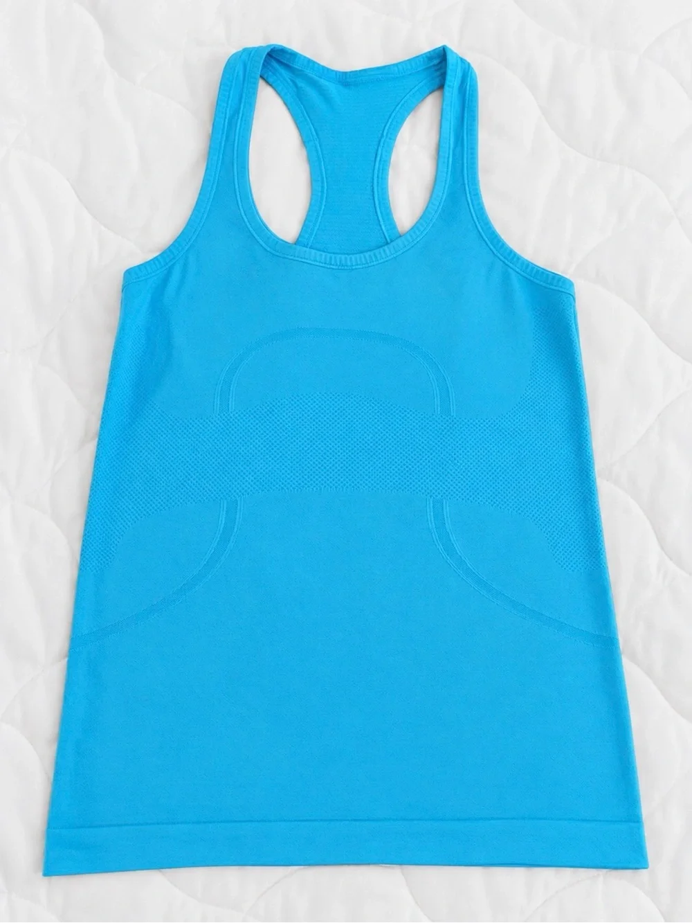 Lululemon Swiftly Tech Racerback Tank Size 6 Turquoise Blue Seamless